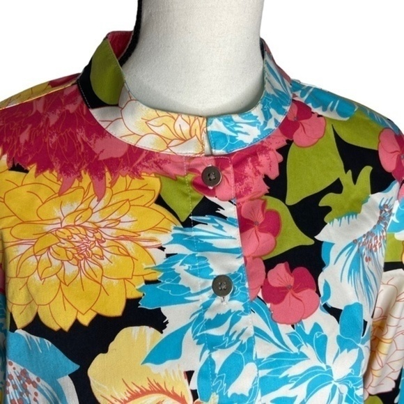 French Laundry Cardigan Top Floral Print Button Down Size Large - Picture 7 of 14